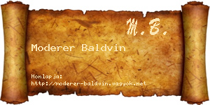 Moderer Baldvin névjegykártya